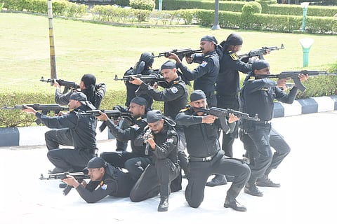RPF commandos demonstrate their skills  in Salem on Tuesday