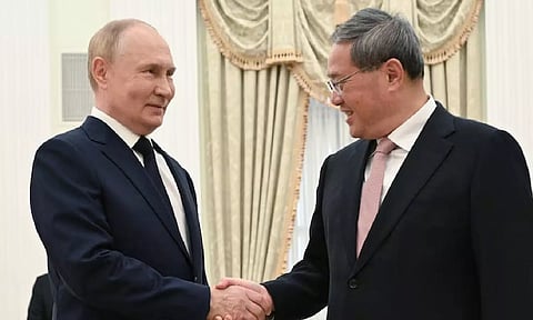 &nbsp;Russian President Vladimir Putin met with Chinese premier Li Qiang (X)
