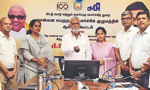 HR&amp;CE Minister PK Sekarbabu launches the KCBT mobile app during a review meeting on Tuesday